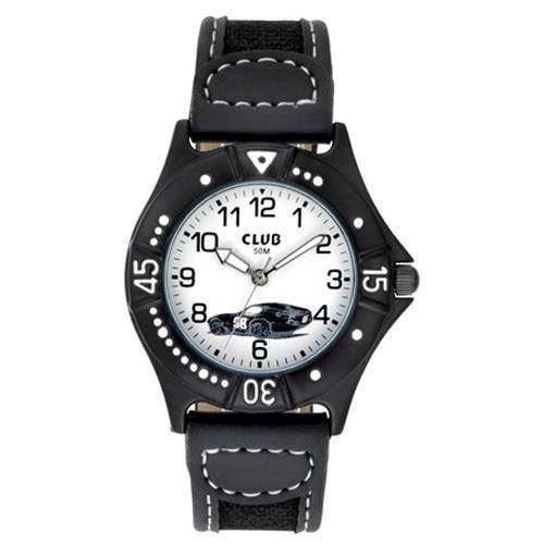 Image of Club Sort Plastik Quartz Drenge ur fra Club Time, A65167SS0A